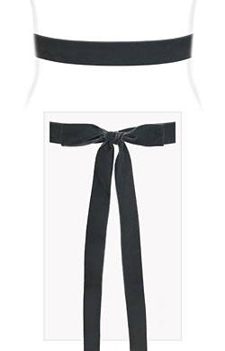 Velvet Ribbon Sash Grey Smoke