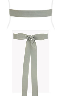 Velvet Ribbon Sash Pale Aqua