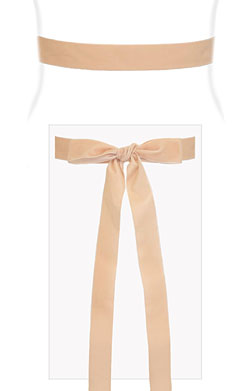 Velvet Ribbon Sash Pale Peach