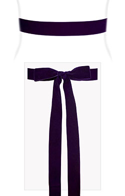 Velvet Ribbon Sash Purple