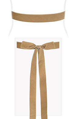 Velvet Ribbon Sash Sand