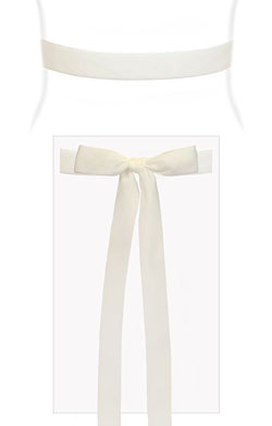 Velvet Ribbon Sash White