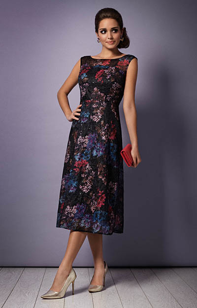 Azalia Midi Evening Gown (Oriental Bloom) by Tiffany Rose