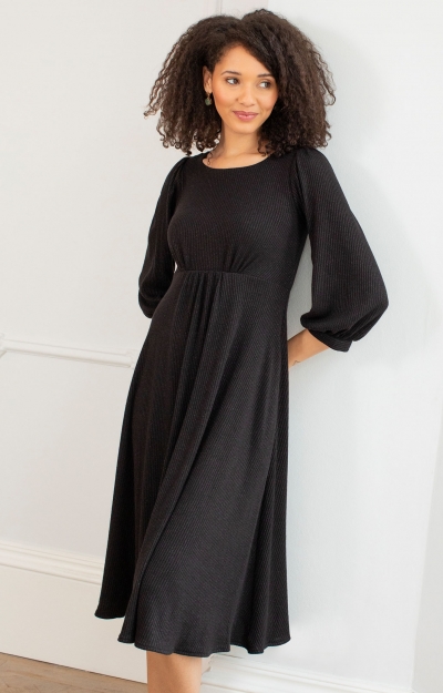 Kimberly Midi Dress (Sparkle Black) by Alie Street