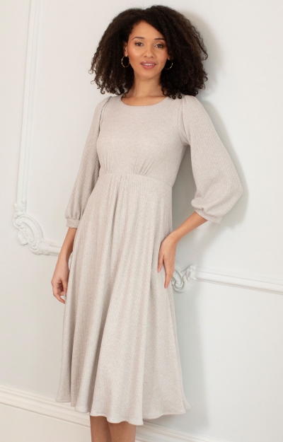 Kimberly Midi Dress (Sparkle Latte) by Alie Street