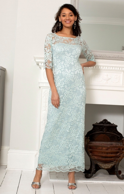 Robe longue Lila (Vert Menthe et Argent) by Alie Street