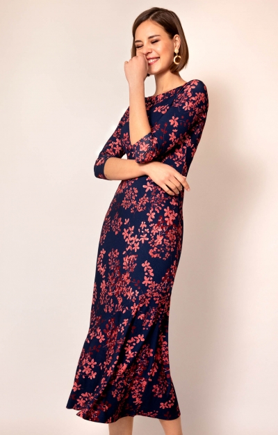 Maxine Asymmetric Dress (Bronzed Blooms) by Alie Street