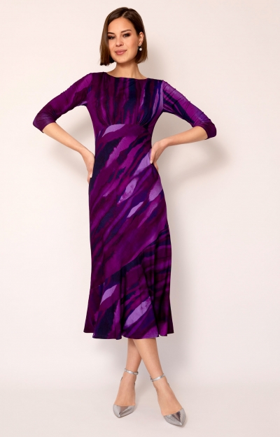Maxine Asymmetric Dress (Vivid Plum) by Alie Street