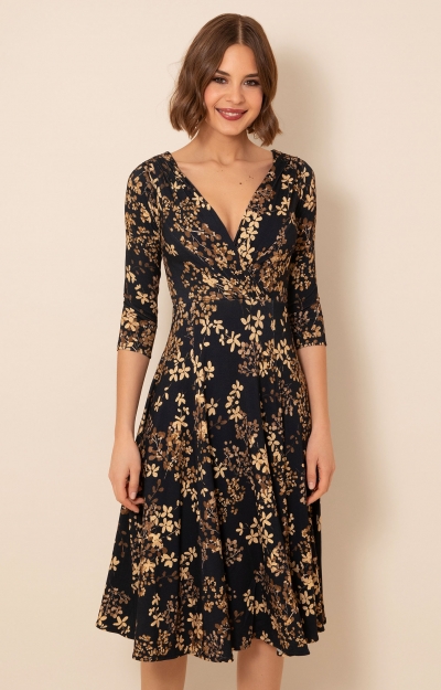Annie Dress Short Petite (Golden Blossom) by Alie Street