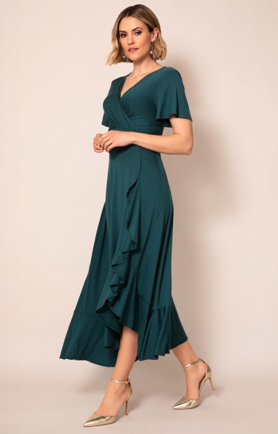 Waterfall Dress Petite (Pine Green) by Alie Street