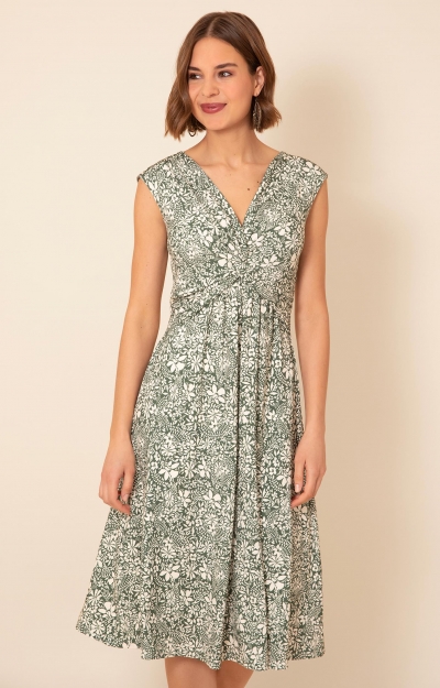 Renee Knot Dress (Botanical Green) by Alie Street