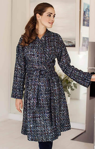 Torrington Dress Coat Bouclé Blue by Alie Street