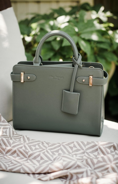 Derby Occasion Handbag (Slate Green) by Alie Street