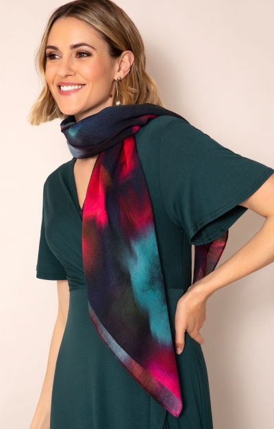 Leoni Silk Wool Scarf (Moonlit Florals) by Alie Street