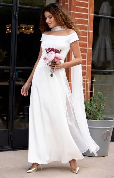 Thea Silk Bridal Scarf (Ivory) by Alie Street