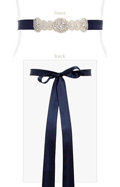 Aurelia Vintage Sash (Midnight Blue) by Alie Street