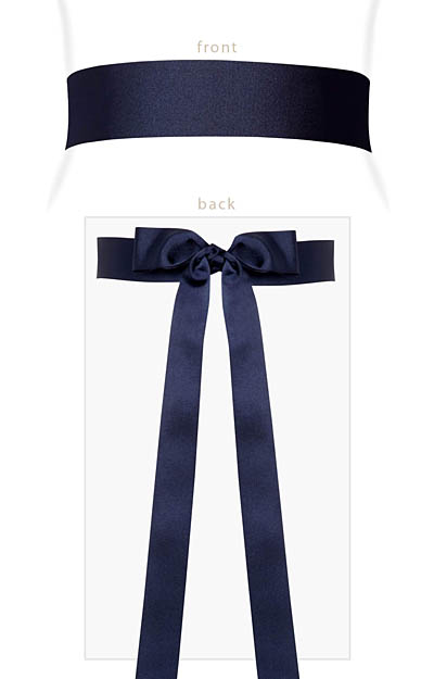 Grosgrain Ribbon Sash (Midnight Blue) by Alie Street