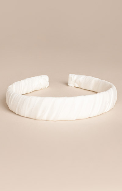 Headband Crinkle Chiffon White by Tiffany Rose