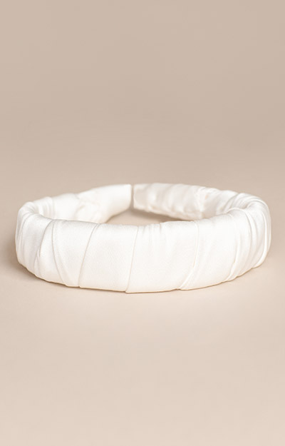 Headband Faux Silk Satin Ivory by Alie Street