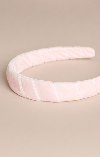 Headband Velvet Wrapped Baby Pink by Alie Street