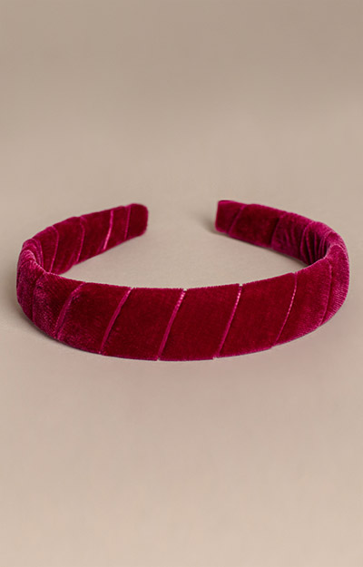 Headband Velvet Wrapped Dark Fucshia by Alie Street