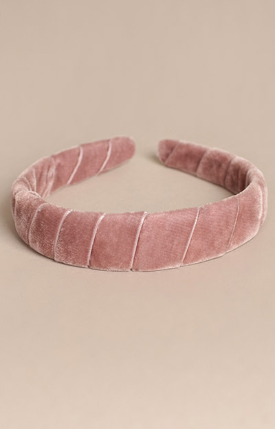 Headband Velvet Wrapped Dusty Rose by Alie Street