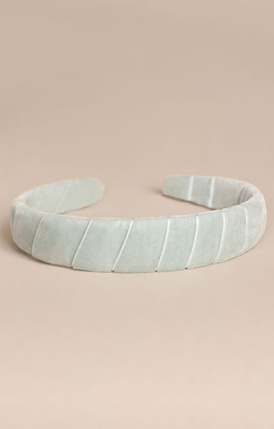 Headband Velvet Wrapped Pale Aqua by Alie Street