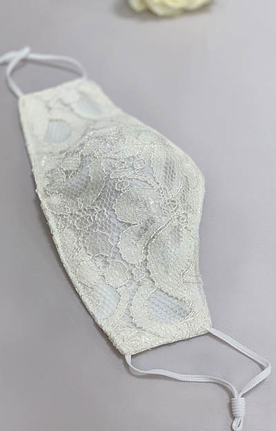 Alaska Bridal Face Mask & Bag (Ivory) by Alie Street