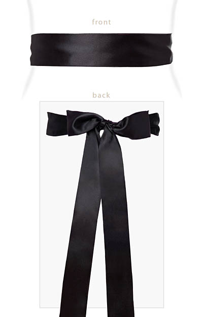 Smooth Satin Sash Slim Black by Alie Street