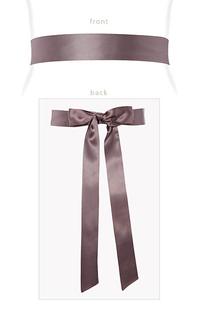 Smooth Satin Sash Slim Dove Grey by Alie Street