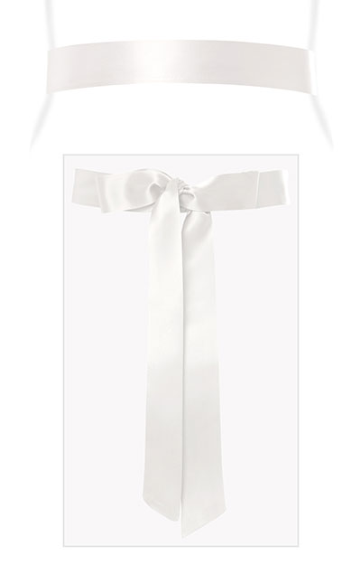 Smooth Satin Sash Slim Ivory by Alie Street