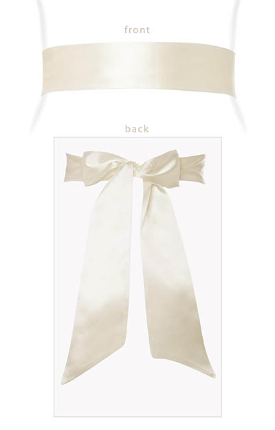 Smooth Satin Sash Cream by Alie Street