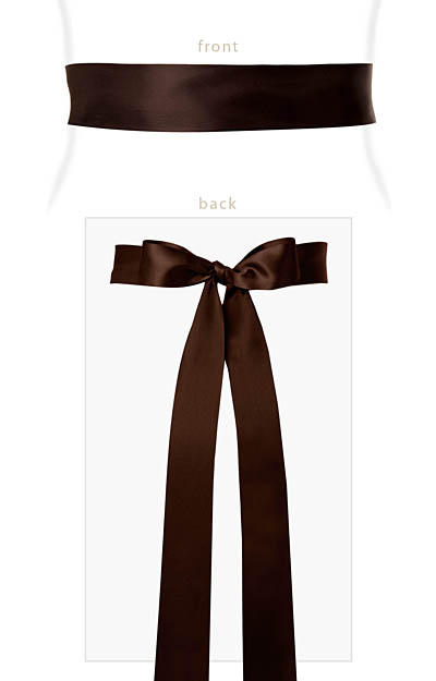 Smooth Satin Sash Long Dark Chocolate by Alie Street