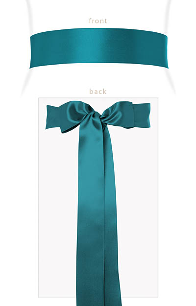 Smooth Satin Sash Long Dark Teal by Alie Street