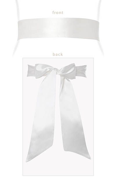 Smooth Satin Sash Ivory by Alie Street