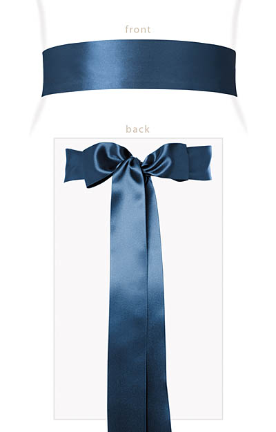 Smooth Satin Sash Long Lagoon Blue by Alie Street