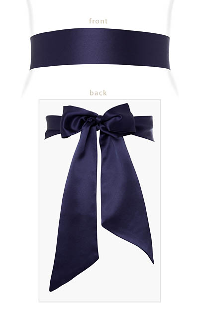 Smooth Satin Sash Midnight Blue by Alie Street