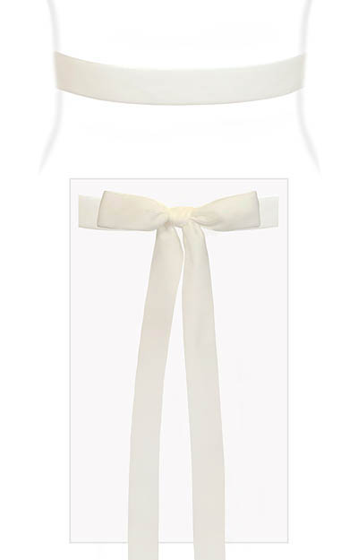 Velvet Ribbon Sash White by Tiffany Rose