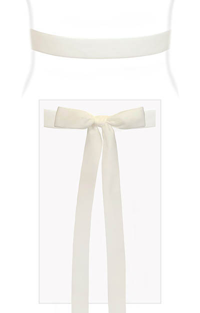 Velvet Ribbon Sash White by Alie Street