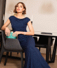 Cruise Cowl Neck Maxi Dress (Glitter Blue) by Alie Street