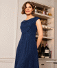Darcie Cowl Neck Dress (Glitter Blue) by Alie Street