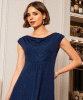 Darcie Cowl Neck Dress (Glitter Blue) by Alie Street