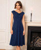Darcie Cowl Neck Dress (Glitter Blue) by Alie Street
