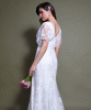 Robe longue en dentelle Evelyn (Ivoire) by Alie Street