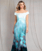 Jasmine Off The Shoulder Gown (Aquatic Ombre) by Alie Street