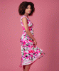 Midi-Kleid Luna (Fuchsia Florals) by Alie Street