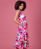 Robe midi Luna (Fleurs Fuchsia) by Alie Street