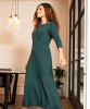 Maxine Asymmetric Dress (Pine Green) by Alie Street