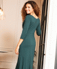 Maxine Asymmetric Dress (Pine Green) by Alie Street