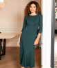 Maxine Asymmetric Dress (Pine Green) by Alie Street